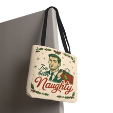Load image into Gallery viewer, 2 Printed Sided Holiday Tote Bag - "I've Been Naughty" and "Keep Calm and Shop On"