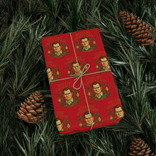 Load image into Gallery viewer, Christmas Wrapping Paper - Resting Grinch Face - Male Graphic with Red Background