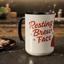 Load image into Gallery viewer, Festive Holiday Mug - "Resting Brew Face" Lady in Curlers