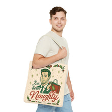 Load image into Gallery viewer, 2 Printed Sided Holiday Tote Bag - "I've Been Naughty" and "Keep Calm and Shop On"