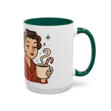 Load image into Gallery viewer, Festive Holiday Mug - "Resting Brew Face" Lady in Curlers