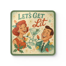 Load image into Gallery viewer, Let's Get Lit - 4 Piece Vintage Holiday Coaster Set
