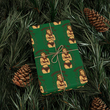 Load image into Gallery viewer, Stylish Vintage Holiday Male Pinup - "Unwrap Me First Design" - Dark Green Background