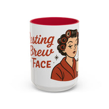Load image into Gallery viewer, Festive Holiday Mug - "Resting Brew Face" Lady in Curlers