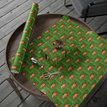 Load image into Gallery viewer, Holiday Wrapping Paper - Resting Grinch Face Lady Design - Green Background