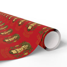 Load image into Gallery viewer, Christmas Wrapping Paper - Resting Grinch Face - Male Graphic with Red Background