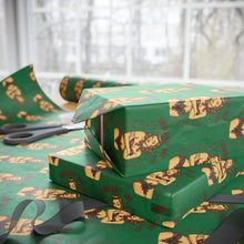 Load image into Gallery viewer, Stylish Vintage Holiday Male Pinup - "Unwrap Me First Design" - Dark Green Background