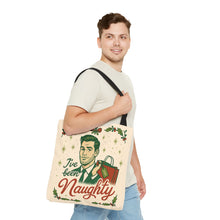 Load image into Gallery viewer, 2 Printed Sided Holiday Tote Bag - "I've Been Naughty" and "Keep Calm and Shop On"