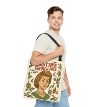Load image into Gallery viewer, 2 Printed Sided Holiday Tote Bag - &quot;Resting Grinch Face &amp; All I want for Christmas is a bigger Trunk&quot;
