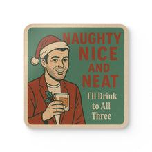 Load image into Gallery viewer, Christmas Coaster 4 Piece Set - &quot;Naughty, Nice, and Neat&quot;
