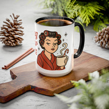 Load image into Gallery viewer, Festive Holiday Mug - &quot;Resting Brew Face&quot; Lady in Curlers
