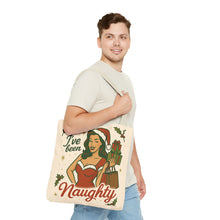Load image into Gallery viewer, 2 Printed Sided Holiday Tote Bag - &quot;I&#39;ve Been Naughty&quot; and &quot;Keep Calm and Shop On&quot;

