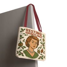 Load image into Gallery viewer, 2 Printed Sided Holiday Tote Bag - &quot;Resting Grinch Face &amp; All I want for Christmas is a bigger Trunk&quot;
