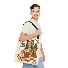Load image into Gallery viewer, 2 Printed Sided Holiday Tote Bag - &quot;I&#39;ve Been Naughty&quot; and &quot;Keep Calm and Shop On&quot;
