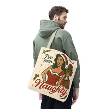 Load image into Gallery viewer, 2 Printed Sided Holiday Tote Bag - &quot;I&#39;ve Been Naughty&quot; and &quot;Keep Calm and Shop On&quot;
