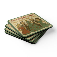 Load image into Gallery viewer, Vintage Christmas Coaster Set - Sippin&#39; Around the Christmas Tree
