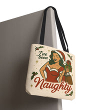 Load image into Gallery viewer, 2 Printed Sided Holiday Tote Bag - &quot;I&#39;ve Been Naughty&quot; and &quot;Keep Calm and Shop On&quot;
