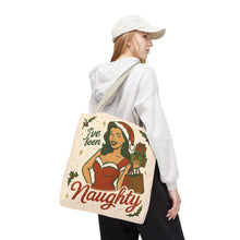 Load image into Gallery viewer, 2 Printed Sided Holiday Tote Bag - &quot;I&#39;ve Been Naughty&quot; and &quot;Keep Calm and Shop On&quot;
