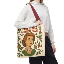 Load image into Gallery viewer, 2 Printed Sided Holiday Tote Bag - &quot;Resting Grinch Face &amp; All I want for Christmas is a bigger Trunk&quot;
