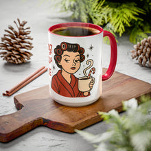 Load image into Gallery viewer, Festive Holiday Mug - &quot;Resting Brew Face&quot; Lady in Curlers
