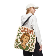 Load image into Gallery viewer, 2 Printed Sided Holiday Tote Bag - &quot;Resting Grinch Face &amp; All I want for Christmas is a bigger Trunk&quot;
