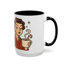Load image into Gallery viewer, Festive Holiday Mug - &quot;Resting Brew Face&quot; Lady in Curlers
