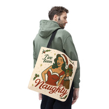 Load image into Gallery viewer, 2 Printed Sided Holiday Tote Bag - &quot;I&#39;ve Been Naughty&quot; and &quot;Keep Calm and Shop On&quot;
