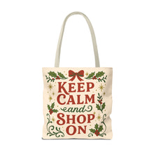 Load image into Gallery viewer, 2 Printed Sided Holiday Tote Bag - &quot;I&#39;ve Been Naughty&quot; and &quot;Keep Calm and Shop On&quot;
