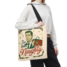 Load image into Gallery viewer, 2 Printed Sided Holiday Tote Bag - &quot;I&#39;ve Been Naughty&quot; and &quot;Keep Calm and Shop On&quot;
