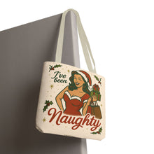 Load image into Gallery viewer, 2 Printed Sided Holiday Tote Bag - &quot;I&#39;ve Been Naughty&quot; and &quot;Keep Calm and Shop On&quot;
