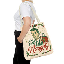 Load image into Gallery viewer, 2 Printed Sided Holiday Tote Bag - &quot;I&#39;ve Been Naughty&quot; and &quot;Keep Calm and Shop On&quot;
