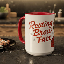 Load image into Gallery viewer, Festive Holiday Mug - &quot;Resting Brew Face&quot; Lady in Curlers
