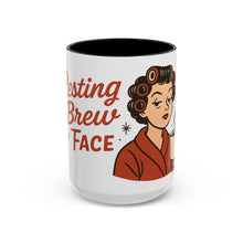 Load image into Gallery viewer, Festive Holiday Mug - &quot;Resting Brew Face&quot; Lady in Curlers

