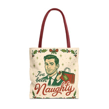 Load image into Gallery viewer, 2 Printed Sided Holiday Tote Bag - &quot;I&#39;ve Been Naughty&quot; and &quot;Keep Calm and Shop On&quot;
