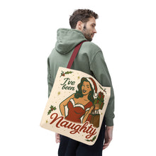 Load image into Gallery viewer, 2 Printed Sided Holiday Tote Bag - &quot;I&#39;ve Been Naughty&quot; and &quot;Keep Calm and Shop On&quot;
