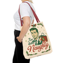 Load image into Gallery viewer, 2 Printed Sided Holiday Tote Bag - &quot;I&#39;ve Been Naughty&quot; and &quot;Keep Calm and Shop On&quot;
