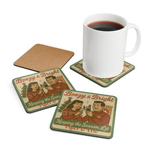 Load image into Gallery viewer, Personalized Name - Boozy &amp; Bright Holiday 4 Piece Coaster Set
