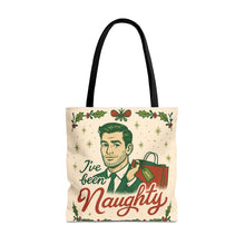 Load image into Gallery viewer, 2 Printed Sided Holiday Tote Bag - &quot;I&#39;ve Been Naughty&quot; and &quot;Keep Calm and Shop On&quot;
