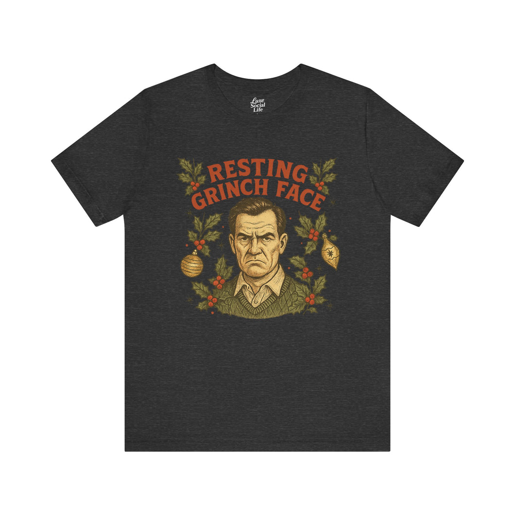Resting Grinch Face - Holiday Guy - Unisex Jersey Tee