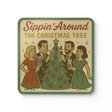 Load image into Gallery viewer, Vintage Christmas Coaster Set - Sippin&#39; Around the Christmas Tree
