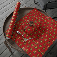 Load image into Gallery viewer, Christmas Wrapping Paper - Resting Grinch Face - Male Graphic with Red Background
